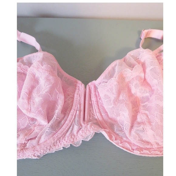 Auden Unlined Lace Underwire Balconette Bra Blush Pink Size 42C - Picture 2 of 9